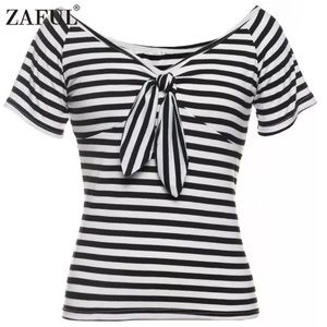 Black and white striped top